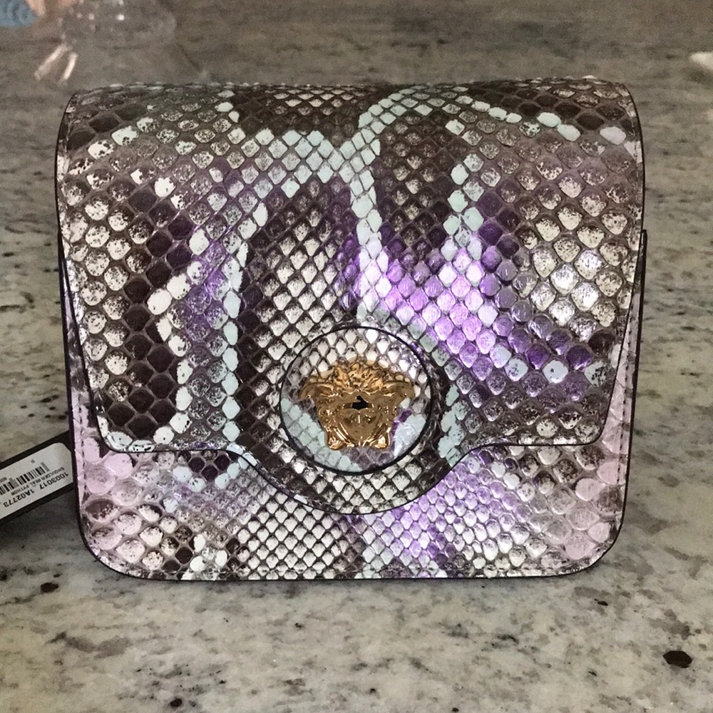 Versace python shoulder bag